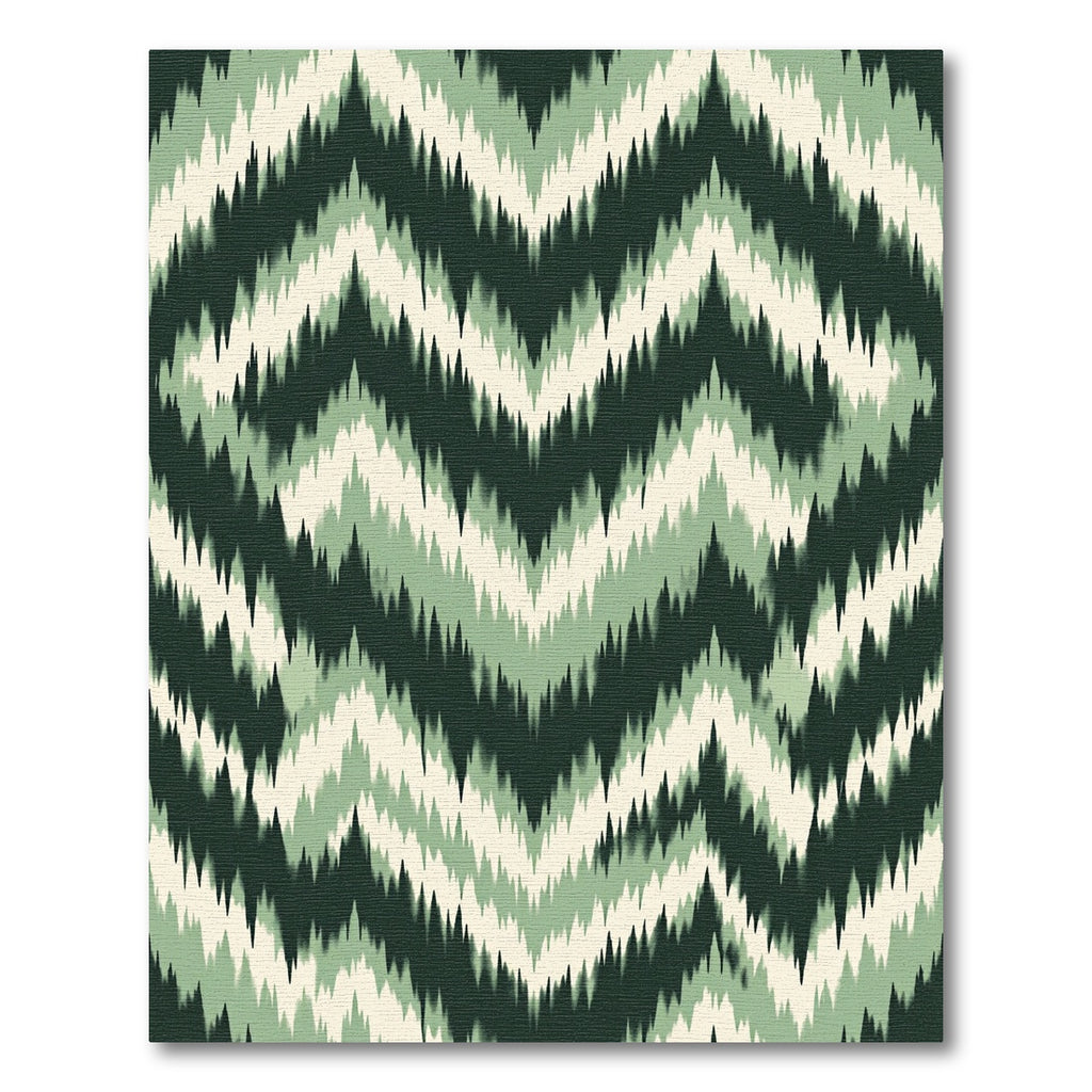 Earthy Green Jagged Chevron Rug