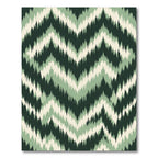 Earthy Green Jagged Chevron Rug