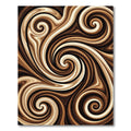 Brown Cream Swirl Abstract Rug