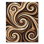 Brown Cream Swirl Abstract Rug