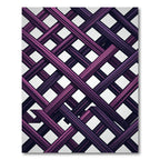 Modern Magenta Intersecting Lattice Grid Rug