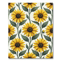 Yellow Sunflower Botanical Floral Arrangement Rug