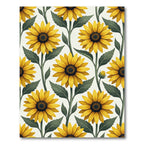 Yellow Sunflower Botanical Floral Arrangement Rug