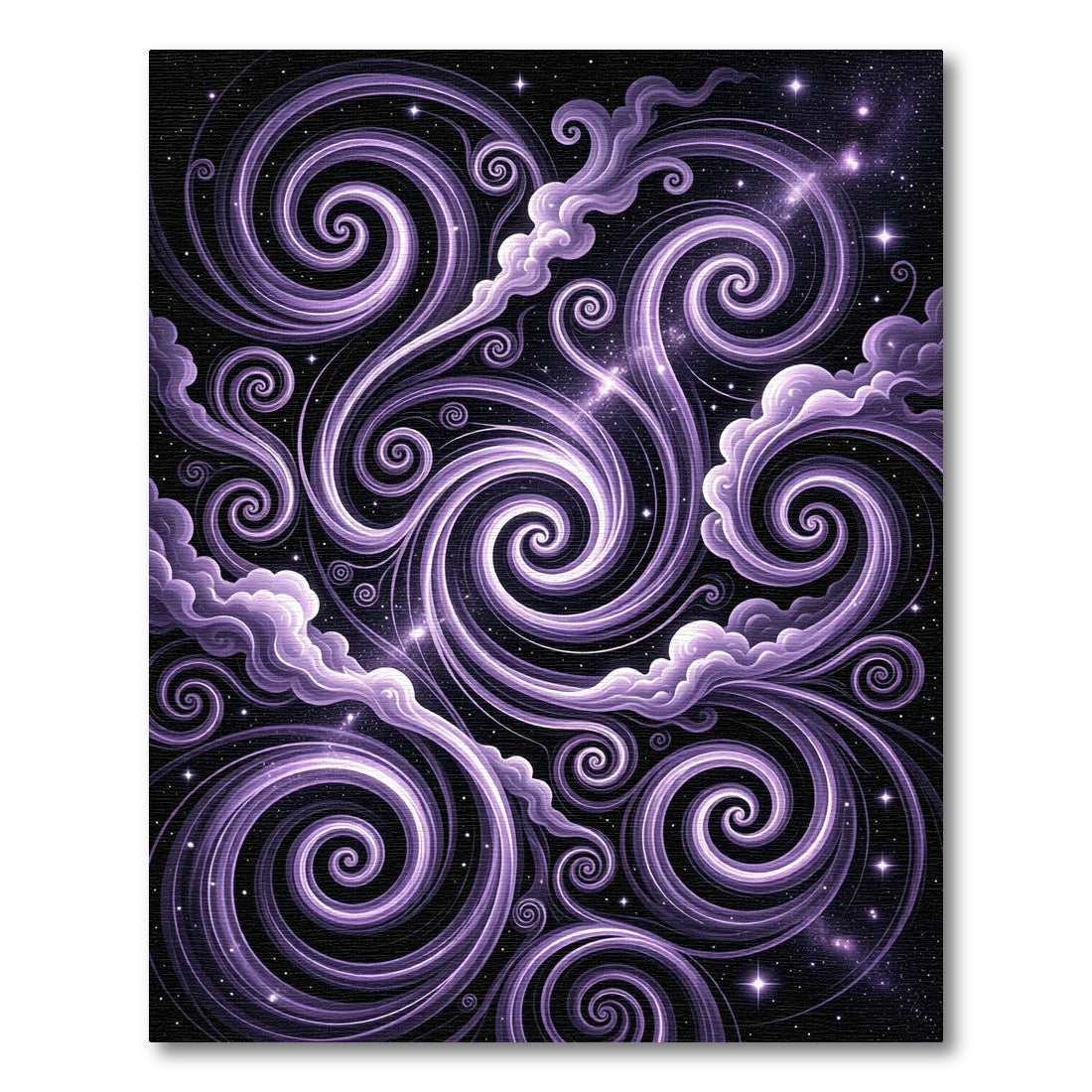Ethereal Purple Celestial Swirl Nebula Rug