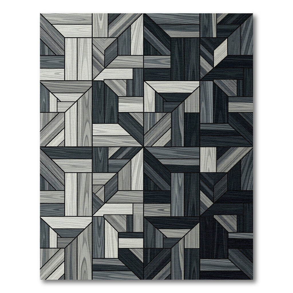 Cool Geometric Wood Grain Panels Rug