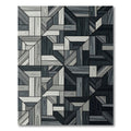 Cool Geometric Wood Grain Panels Rug