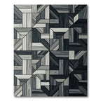 Cool Geometric Wood Grain Panels Rug