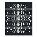Celestial Lunar Phase Monochrome Art Rug
