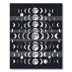 Celestial Lunar Phase Monochrome Art Rug