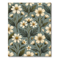 Sage Green Floral Botanical Meadow Rug