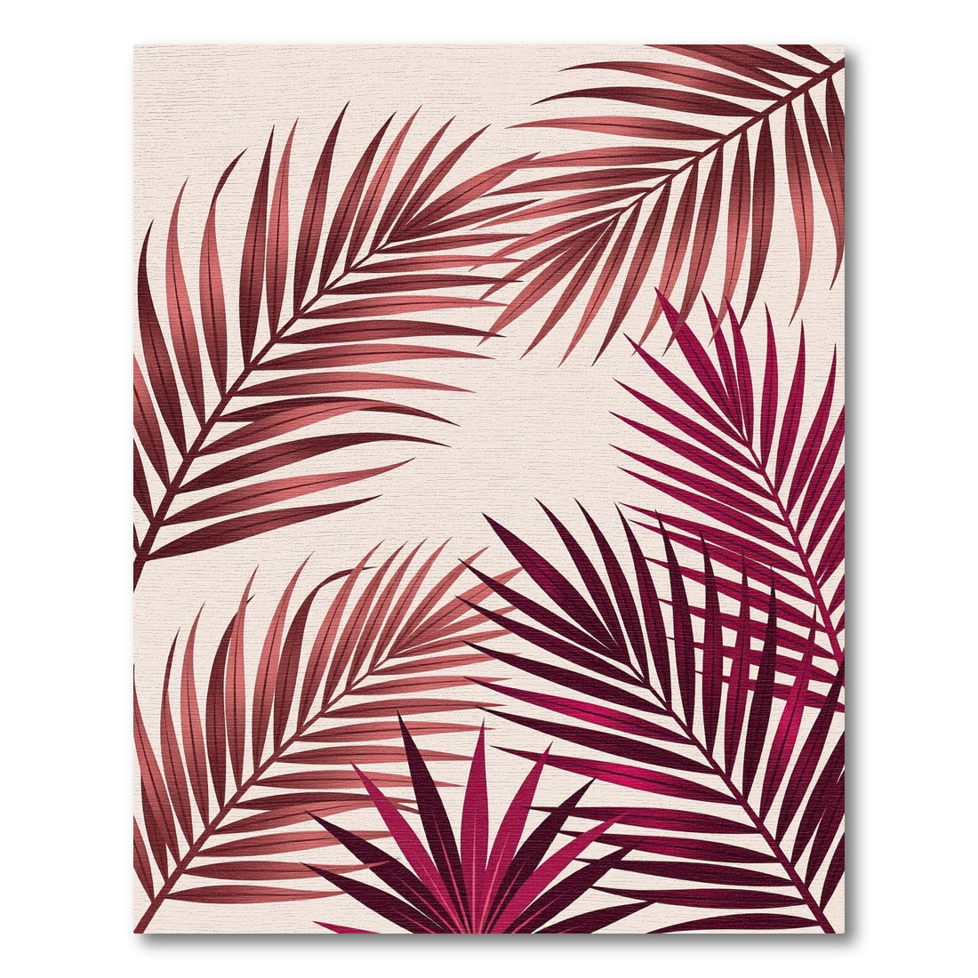 Crimson Plum Leafy Arrangement Rug
