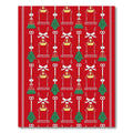 Crimson Green Tassel Bell Collage Rug