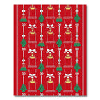 Crimson Green Tassel Bell Collage Rug