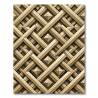 Sophisticated Golden Geometric Interlocking Lattice Rug