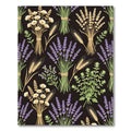 Botanical Lavender Wheat Floral Black Meadow Rug