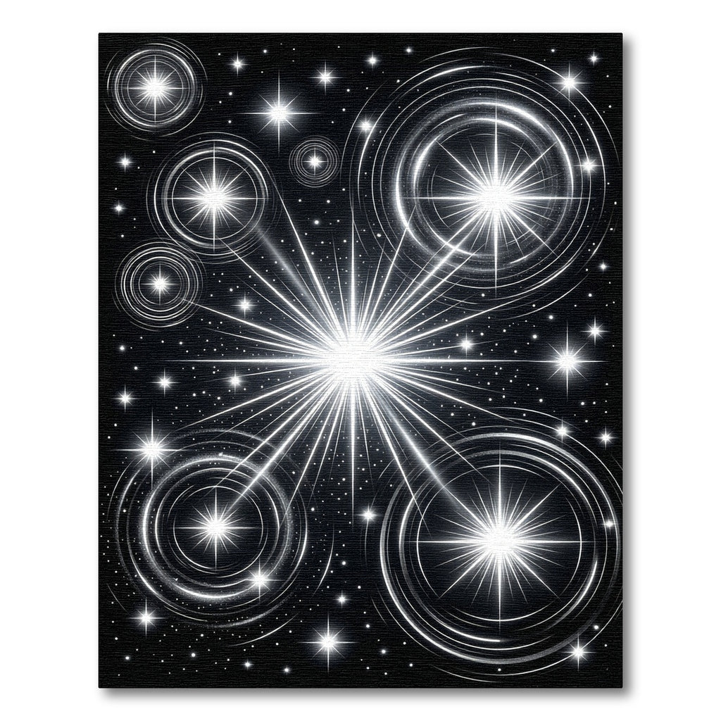 Radiant Black Cosmic Starburst Rug