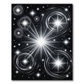 Radiant Black Cosmic Starburst Rug