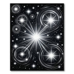 Radiant Black Cosmic Starburst Rug