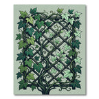 Green Vine Trellis Lattice Rug