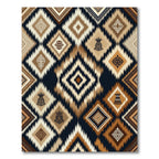 Earthy Diamond Tribal Ikat Rug