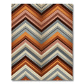 Rustic Orange Gray Chevron Stripes Rug