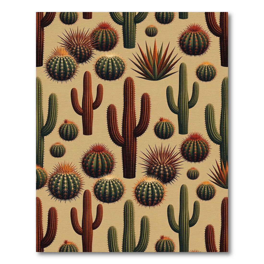 Various Desert Cacti Collection Rug
