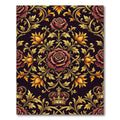 Regal Red Rose Golden Crown Ornament Rug