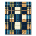Classic Navy Tartan Plaid Check Rug
