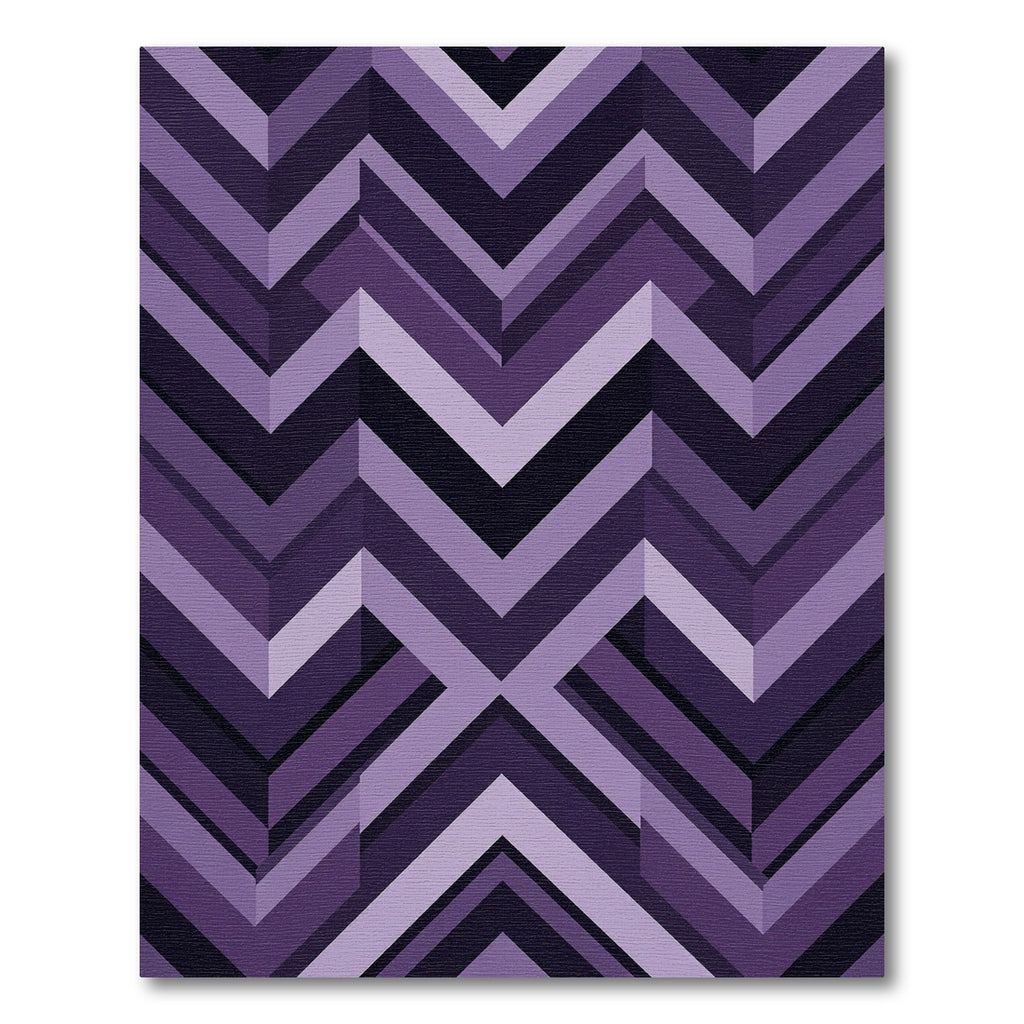 Deep Plum Chevron Geometric Rug