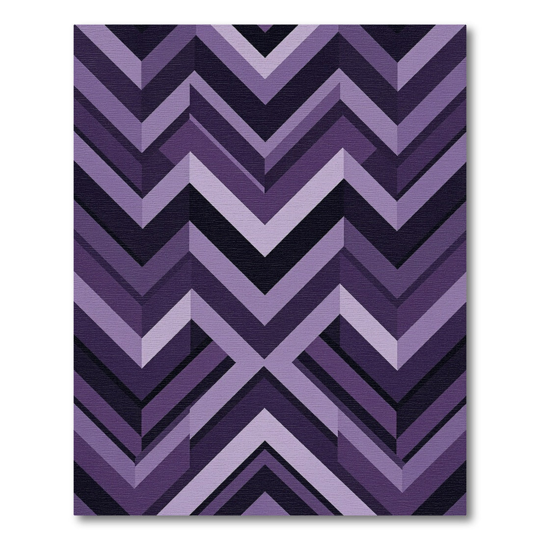 Deep Plum Chevron Geometric Rug
