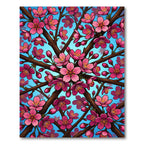 Vibrant Pink Cherry Blossom Branches Rug