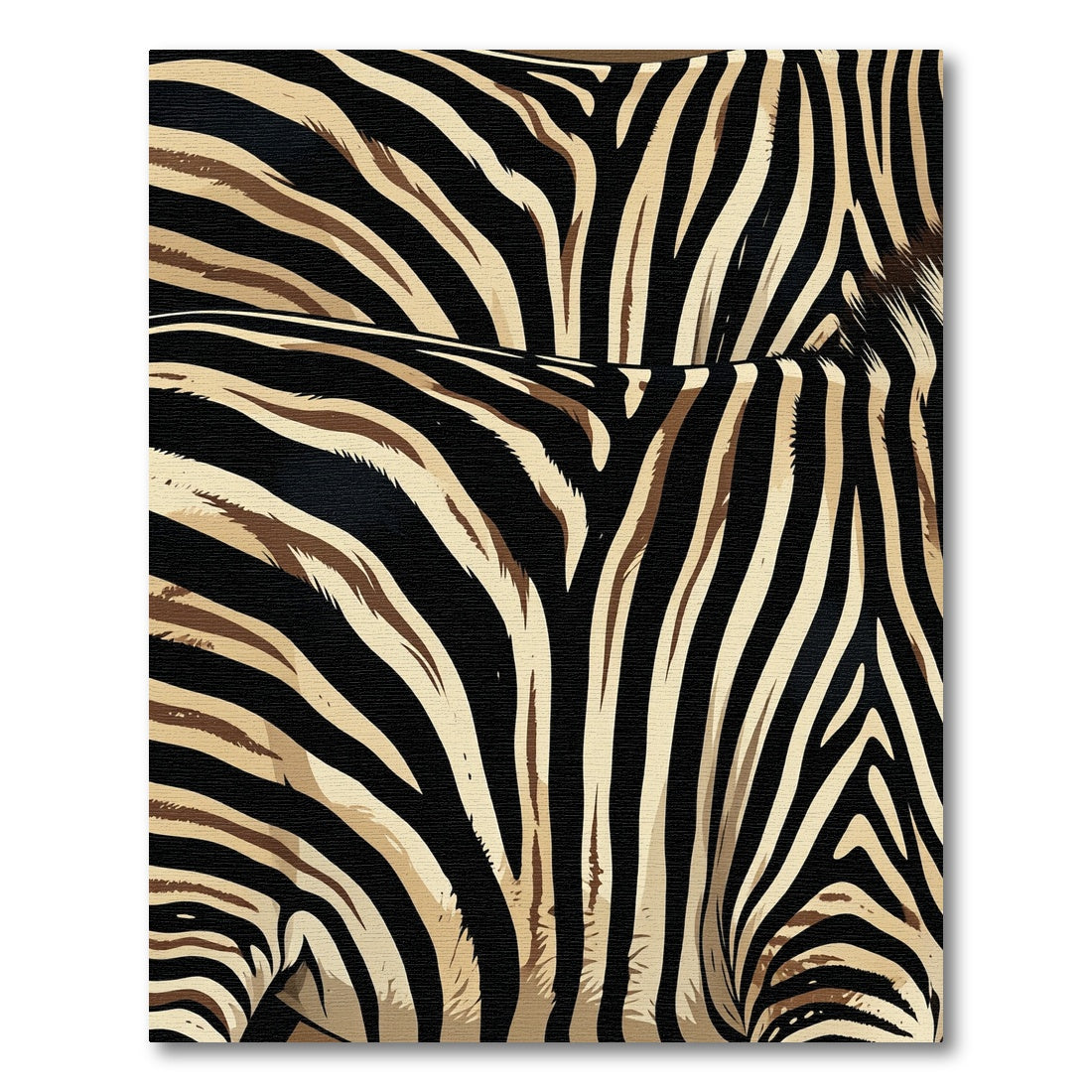 Bold Black Beige Zebra Stripes Rug
