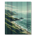 Coastal Cliffs Green Vertical Line Rug