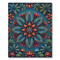 Vibrant Tropical Floral Medallion Art Rug