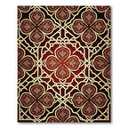 Crimson Gold Quatrefoil Geometric Rug
