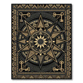 Golden Celestial Geometric Star Key Rug