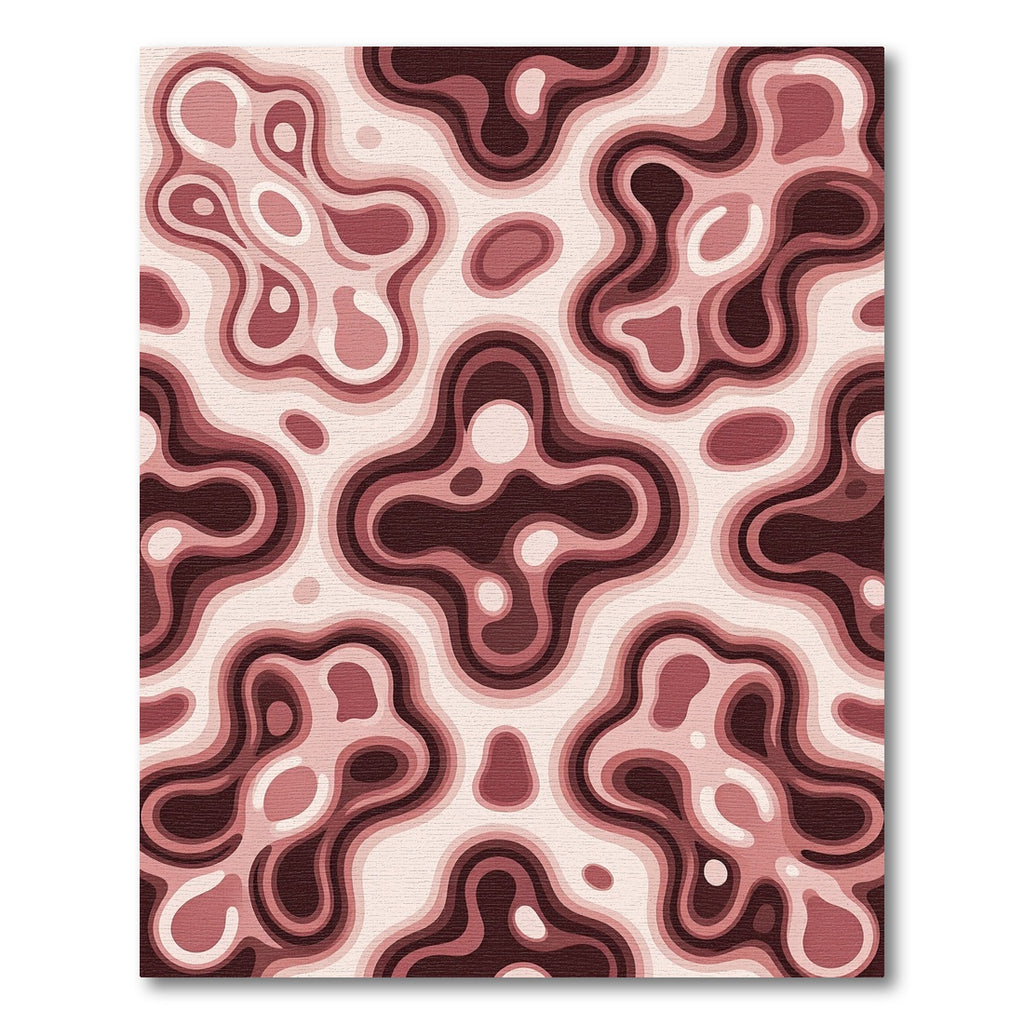 Crimson Layered Organic Contour Rug