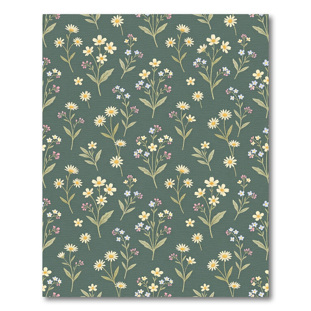 Sage Green Meadow Wildflower Botanical Rug