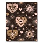 Retro Pink Atomic Hearts Starburst Rug