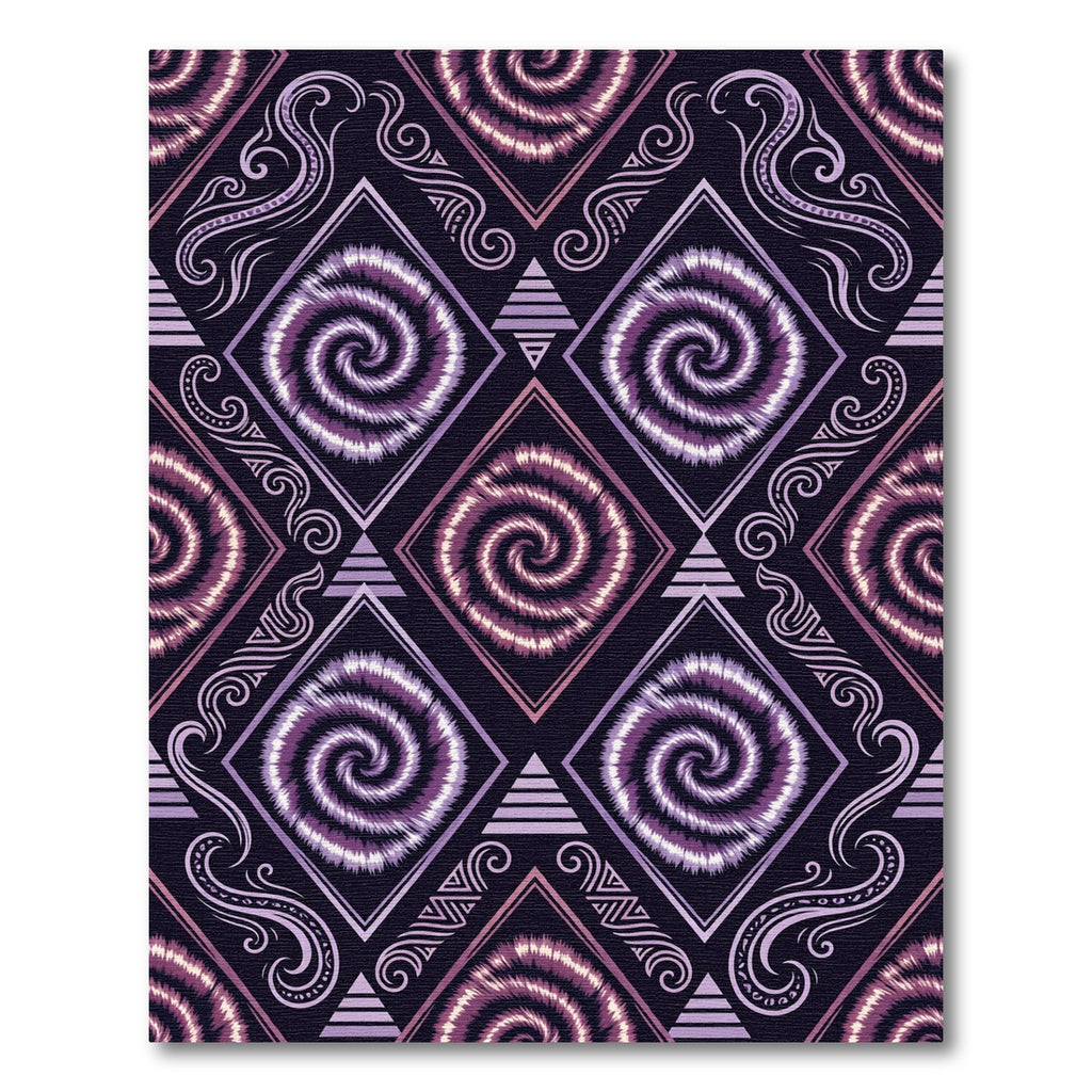 Purple Swirl Tie Dye Diamond Rug