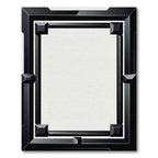 Modern Black Geometric Frame Rug