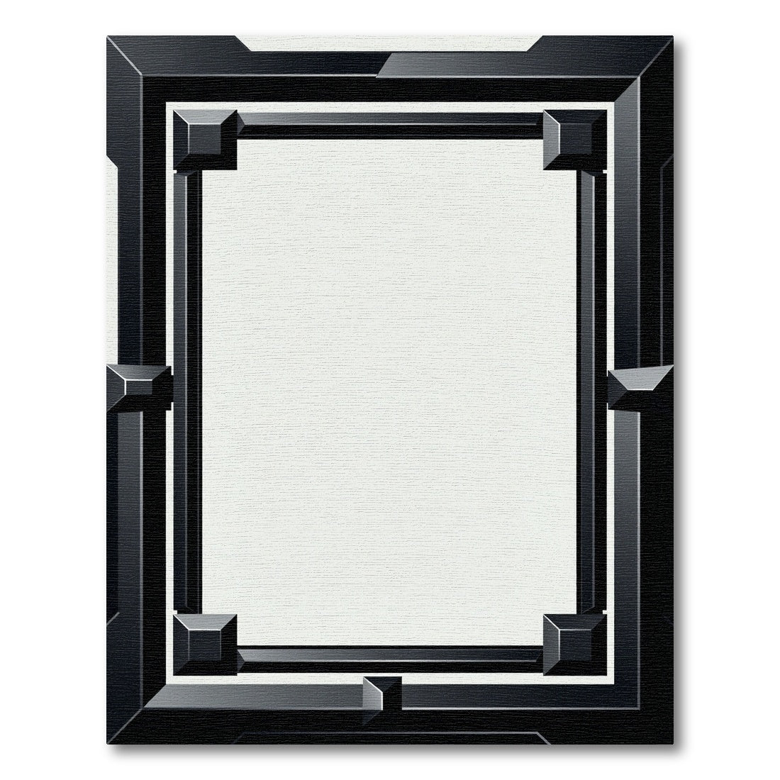 Modern Black Geometric Frame Rug