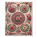 Floral Medallion Garland Rose Arrangement Rug