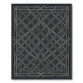 Navy Rope Lattice Border Rug