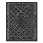 Navy Rope Lattice Border Rug
