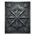 Metallic Silver Compass Star Plaque Rug