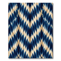 Indigo Blue Abstract Chevron Ikat Rug