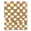 Modern Earthy Tonal Geometric Checkered Rug