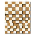 Modern Earthy Tonal Geometric Checkered Rug