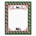 Festive Red Green Sleigh Border Rug